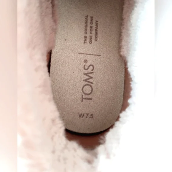 TOMS Paxton Slip-On Sneakers, Tan Suede with Pink Fur Lining, Women's 7.5, GUC - Picture 4 of 10